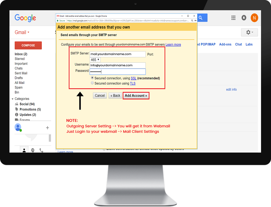 Webmail in Gmail Desktop Step 8